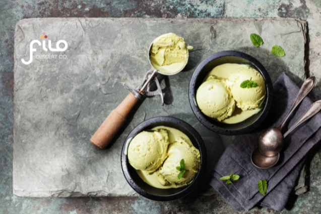 A tempting image of Mint Ice Cream, featuring a swirl of creamy, refreshing mint flavor, ready to tantalize your taste buds.